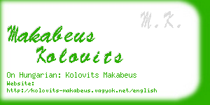 makabeus kolovits business card